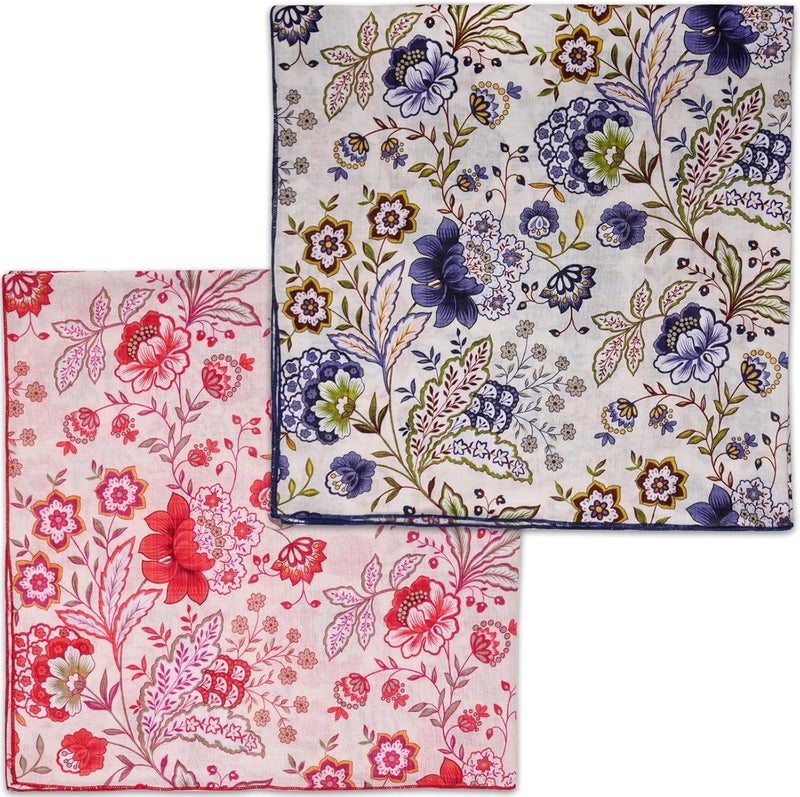 Acigbetter 2 Pack Soft Cotton-Blend Bandana for Women and Men, 21.6''x 21.6'' Neck Head Scarf Summer Thin Bandana Headband - Image 1